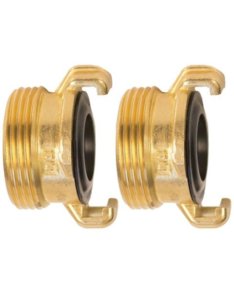 HydroSure Brass Claw Lock Male Threaded Coupling 1 1/4&quot;/30mm - Pack of 2