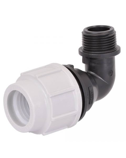 PLASSON MDPE 90º ELBOW 25mm Compression Fitting 90 Degree 