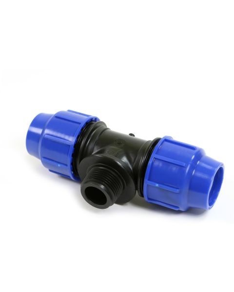 HydroSure Tee Compression Coupling Male Offtake 25mm x 1/2&quot; x 25mm - Pack of 3