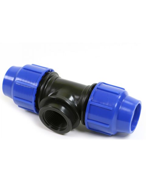HydroSure Tee Compression Coupling Female 25mm x 3/4&quot; x 25mm - Pack of 3