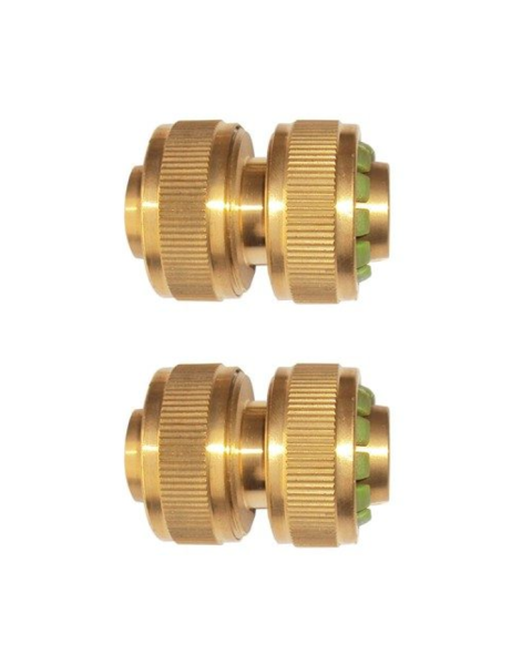 HydroSure Brass Hose Repair Connector 3/4&quot; (19mm) - Pack of 2