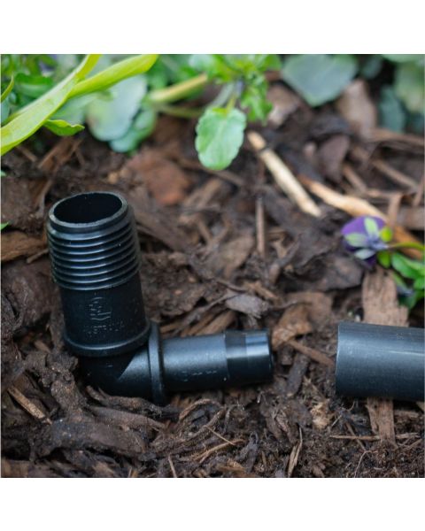 Hozelock Compatible Barbed Irrigation Elbow Plug 13mm-1/2" Bsp 