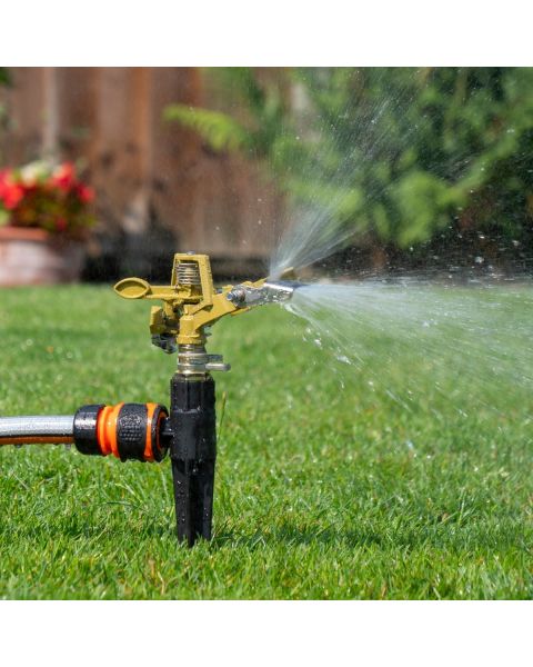 HydroSure Heavy Duty Garden Impulse Sprinkler 1/2&quot; - Full &amp; Part Circle