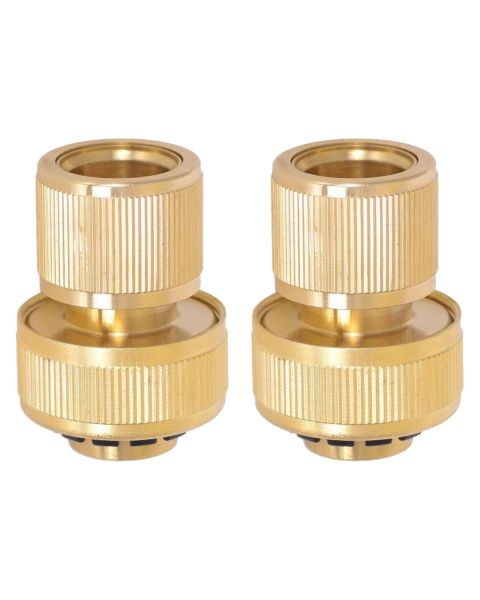 HydroSure Brass Hose End Connectors 19mm (3/4&quot;) - Pack of 2